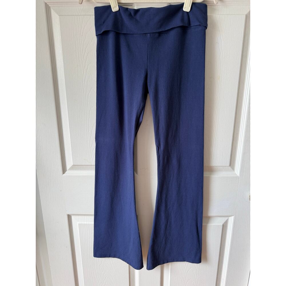 Victoria’s Secret PINK Foldover Flare Leggings Navy Yoga Pants Sz M Y2K Revival